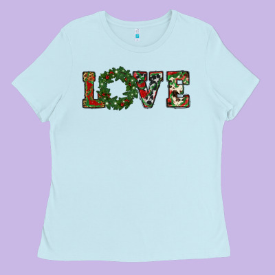 Christmas Love Ladies Tee Designed By Ranaportraitstore