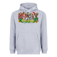 Heather Grey Merry Christmas Heavyweight Hoodie - CowhideDigitalArt