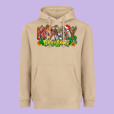 Merry Christmas Heavyweight Hoodie Designed By Cowhidedigitalart