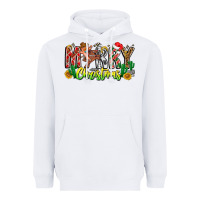 White Merry Christmas Heavyweight Hoodie - CowhideDigitalArt