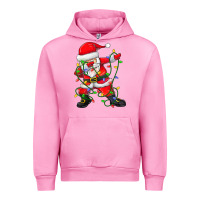 Fuchsia Pink Dabbing Santa Christmas Tree Lights Urban Hoodie - tuanDangUi