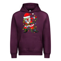 Mauve Wine Dabbing Santa Christmas Tree Lights Urban Hoodie - tuanDangUi
