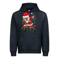 Navy Dabbing Santa Christmas Tree Lights Urban Hoodie - tuanDangUi