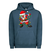 Pigment Midnight Navy Dabbing Santa Christmas Tree Lights Urban Hoodie - tuanDangUi