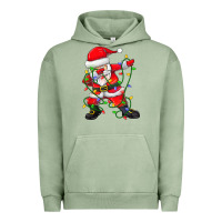 Pigment Oil Green Dabbing Santa Christmas Tree Lights Urban Hoodie - tuanDangUi