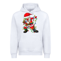 White Dabbing Santa Christmas Tree Lights Urban Hoodie - tuanDangUi