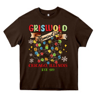 Chocolate Brown griswold illumination Heavy Core Tee - MaliasSmallBusiness