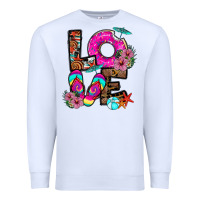 White Love Summer Premium Sweatshirt - CowhideDigitalArt