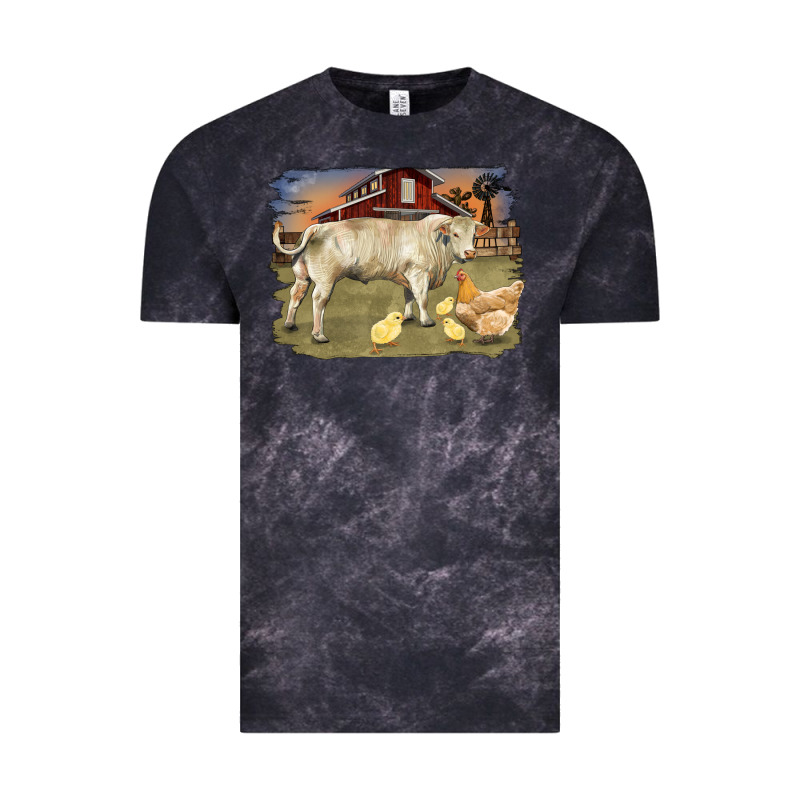 Charolaris Bull And Chicken In Barnyard Vintage Tee by RanaPortraitStore | Teevron