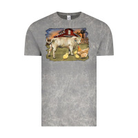 Cloud Rock charolaris bull and chicken in barnyard Vintage Tee - RanaPortraitStore