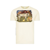 Vintage Arctic charolaris bull and chicken in barnyard Vintage Tee - RanaPortraitStore