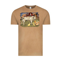 Vintage Camel charolaris bull and chicken in barnyard Vintage Tee - RanaPortraitStore