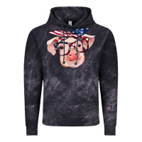 Cloud Black american flag with pig Vintage Hoodie - RanaPortraitStore