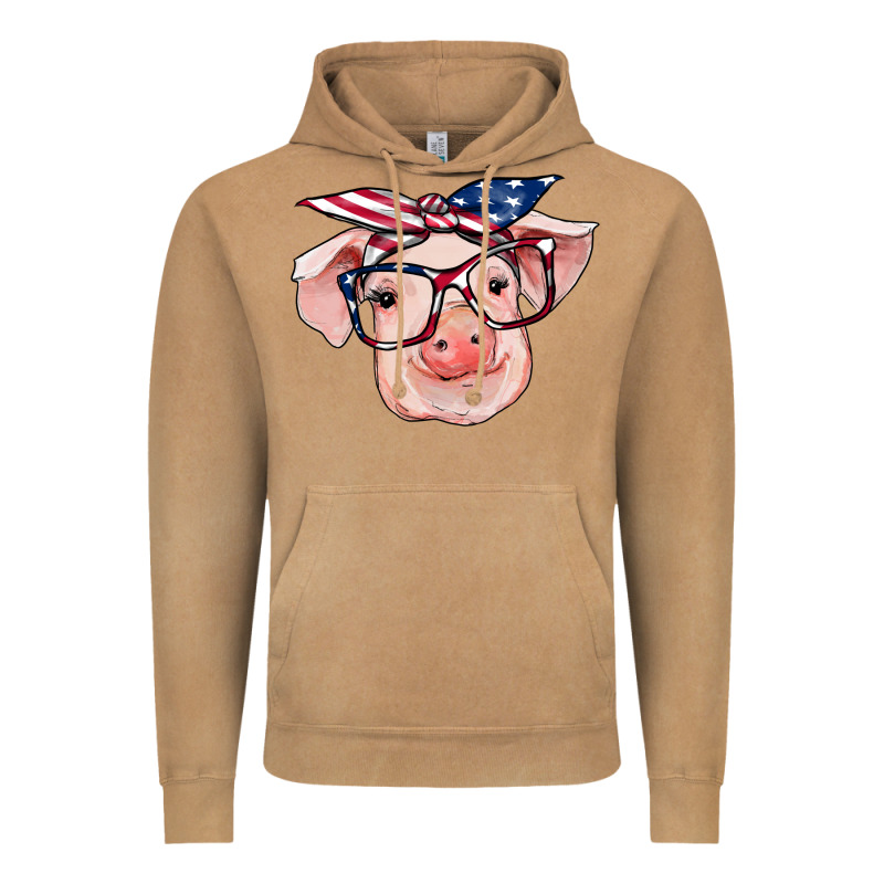 American Flag With Pig Vintage Hoodie by RanaPortraitStore | Teevron