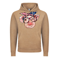 Vintage Coffee american flag with pig Vintage Hoodie - RanaPortraitStore
