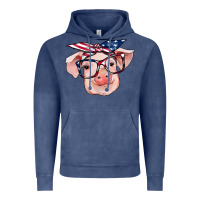 Vintage Denim american flag with pig Vintage Hoodie - RanaPortraitStore