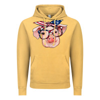 Vintage Mustard american flag with pig Vintage Hoodie - RanaPortraitStore