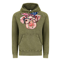 Vintage Olive american flag with pig Vintage Hoodie - RanaPortraitStore