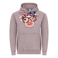 Vintage Zinc american flag with pig Vintage Hoodie - RanaPortraitStore