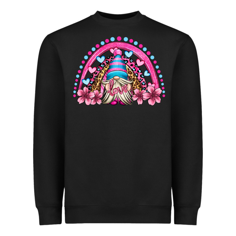 Valentine's Day Rainbow Gnome Olivia Heavyweight Sweatshirt by OliviaCreatesArt | Teevron