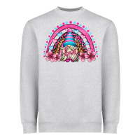 Heather Grey valentine's day rainbow gnome olivia Heavyweight Sweatshirt - OliviaCreatesArt