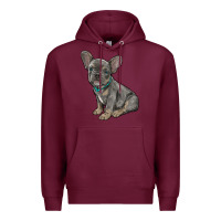 Burgundy french bulldog Premium Hoodie - RanaPortraitStore