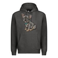 Charcoal Heather french bulldog Premium Hoodie - RanaPortraitStore
