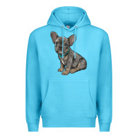 Ocean Blue french bulldog Premium Hoodie - RanaPortraitStore