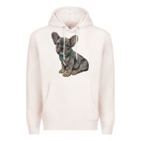Pale Pink french bulldog Premium Hoodie - RanaPortraitStore