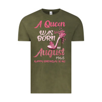 Vintage Olive A Queen Was Born In August 1965 Happy Birthday To Me 55 Years Old Vintage Tee - Bettercallsaul