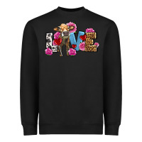 Black love with cow olivia Heavyweight Sweatshirt - OliviaCreatesArt