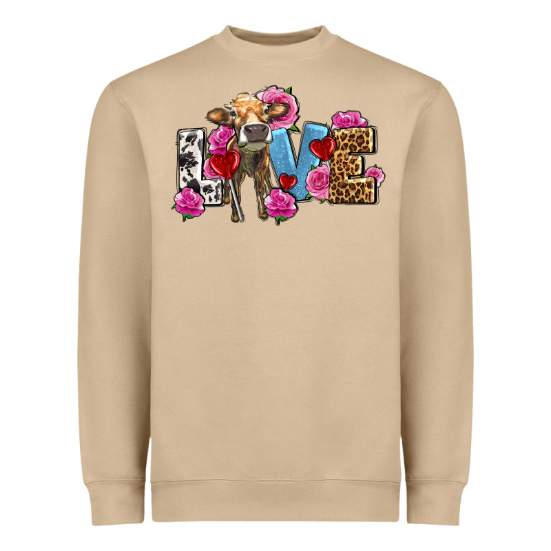 Love With Cow Olivia Heavyweight Sweatshirt by OliviaCreatesArt | Teevron