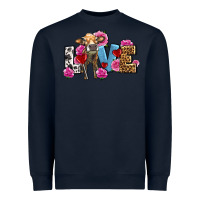 Navy love with cow olivia Heavyweight Sweatshirt - OliviaCreatesArt