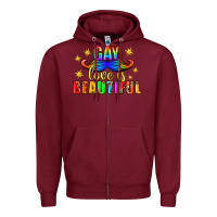 Burgundy Gay Love Is Beautiful Pride Lgbtq Zipper Hoodie - BundleAndBundleShop