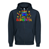 Navy Gay Love Is Beautiful Pride Lgbtq Zipper Hoodie - BundleAndBundleShop