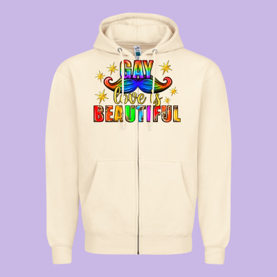 Gay Love Is Beautiful Pride Lgbtq Zipper Hoodie Designed By Bundleandbundleshop