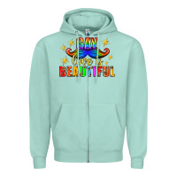 Seafoam Gay Love Is Beautiful Pride Lgbtq Zipper Hoodie - BundleAndBundleShop
