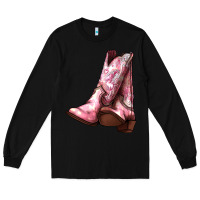 Black Cowgirl boots Long Sleeve Tee - HowdyJamesFarm