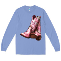 Colony Blue Cowgirl boots Long Sleeve Tee - HowdyJamesFarm