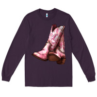 Plum Cowgirl boots Long Sleeve Tee - HowdyJamesFarm