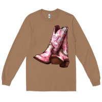 Toasted Coconut Cowgirl boots Long Sleeve Tee - HowdyJamesFarm