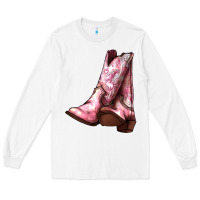 White Cowgirl boots Long Sleeve Tee - HowdyJamesFarm