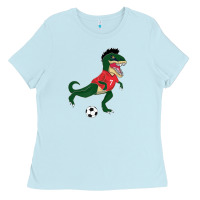 Baby Blue Soccersaurus Ladies Tee - tuanDangUi