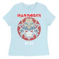 Baby Blue Samurai Warrior Iron Maiden Tribute Ladies Tee - tuanDangUi