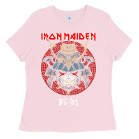 Bubblegum Pink Samurai Warrior Iron Maiden Tribute Ladies Tee - tuanDangUi