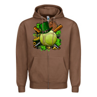 Chestnut st.patrick's day softball Zipper Hoodie - FaDigitalArtStudio