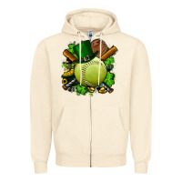 Sandshell st.patrick's day softball Zipper Hoodie - FaDigitalArtStudio