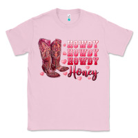 Bubblegum Pink howdy howdy howdy honey with cowgirl boots Classic Tee - RanaPortraitStore