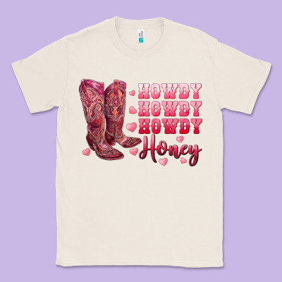 Howdy Howdy Howdy Honey With Cowgirl Boots Classic Tee Designed By Ranaportraitstore
