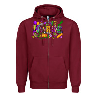 Burgundy nurse mardi gras Zipper Hoodie - FaDigitalArtStudio